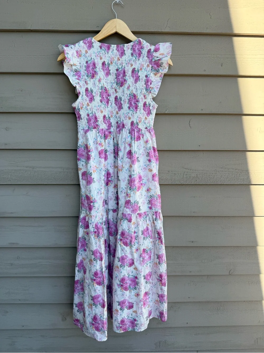 TCEC Pink and White Floral Smocked Dress S - Picture 6 of 11
